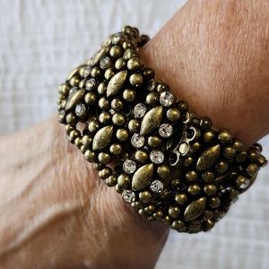 BRACELET stretch with metal and crystals